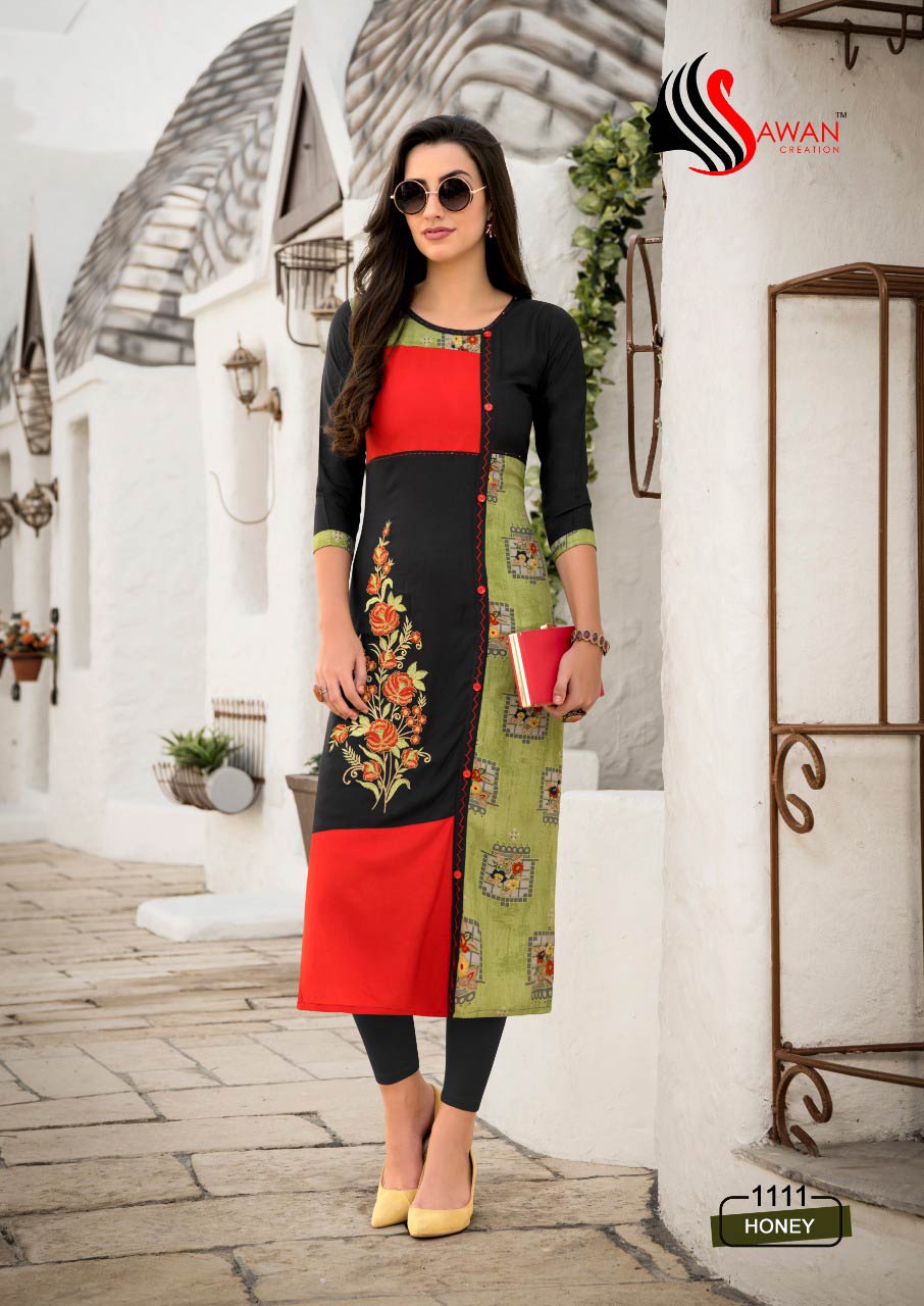 Honey Vol-11 Sawan Creation Rayon Wholesale Kurti Honey Vol-11 Sawan Creation Rayon Wholesale Kurti